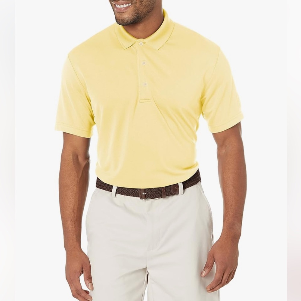 Greg Norman ML75 Play Dry Polo‎ Shirt Yellow Size XL